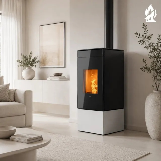 Pellet stove Nobis A8/10 Quadra Top V gres white