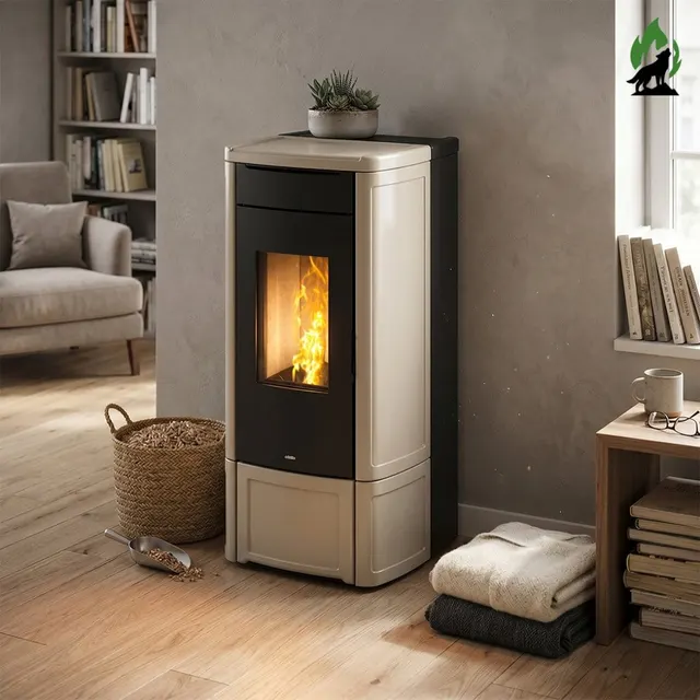 Pellet stove Nobis H14/17 Shape Maiolica hazelnut