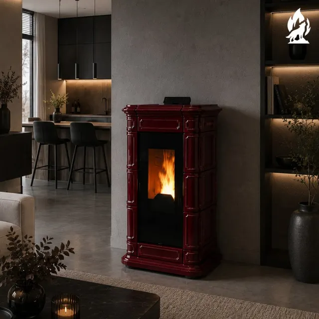 Pellet stove Thermorossi Saint Moritz Natural Plus Maiolica bordo