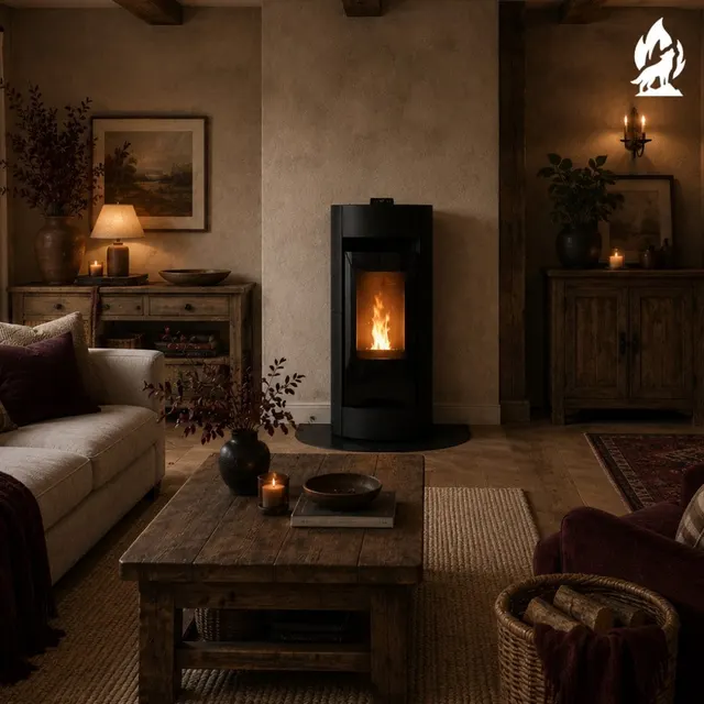 Pellet stove Thermorossi Chic Supreme Natural Plus Maiolica black