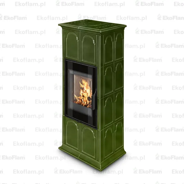 Kominek na drewno Romotop Gremio 2G ceramika  19301 zielony