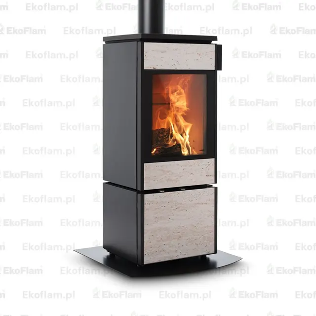 Wood-burning stove Nobis 8/10 Flat 700 gres travertine