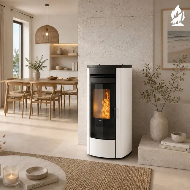 Pellet stove Klover Style 140 steel avorio