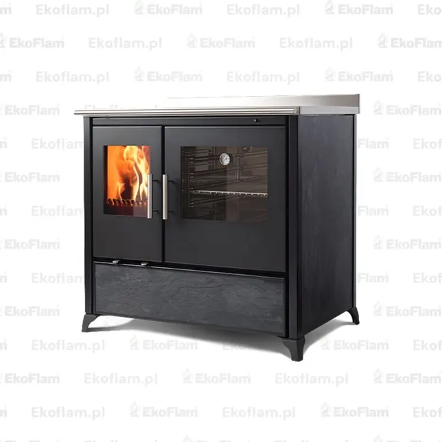 Piec kuchenny na drewno Nobis Lina 90 gres dark