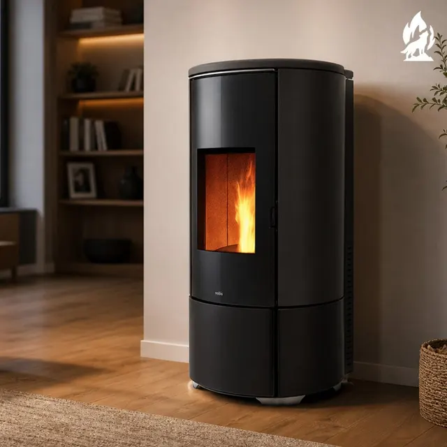 Pellet stove Nobis H10/12 Shape Maiolica black