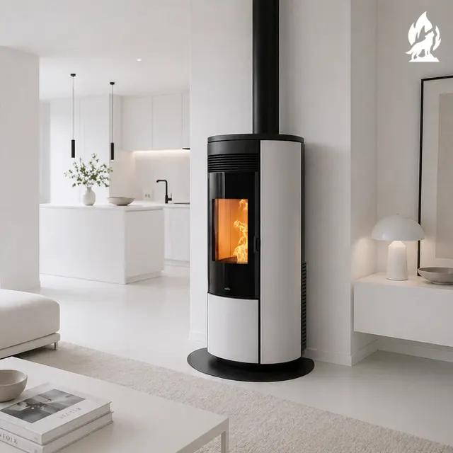 Pellet stove Nobis A11/13 Round TOP/C V Glass silver