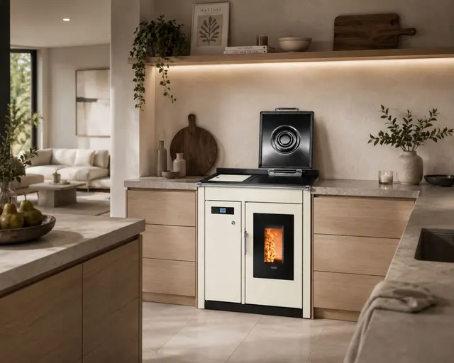 Pellet cooker Klover Smart 80 BT steel cream