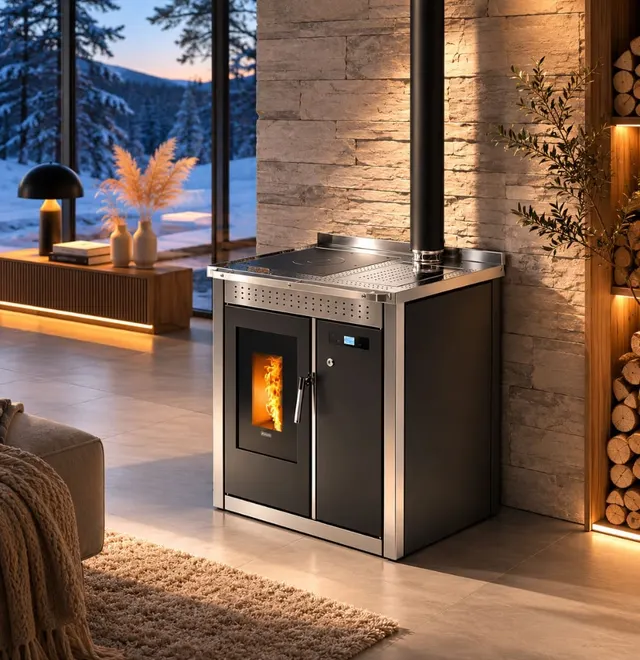 Kuchnia na pellet Klover Smart 80 Inox