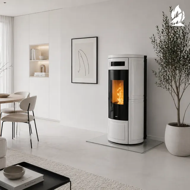 Pellet stove Nobis A11/13 Round V Maiolica white