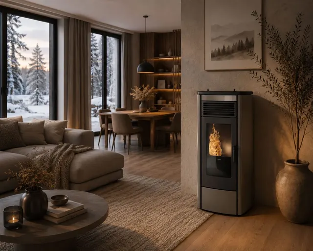 Pellet stove Klover Thermoaura steel bronze