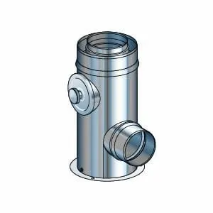 BI-Pellet 80/130 SSR adapter tee with clearance and support 10-25cm