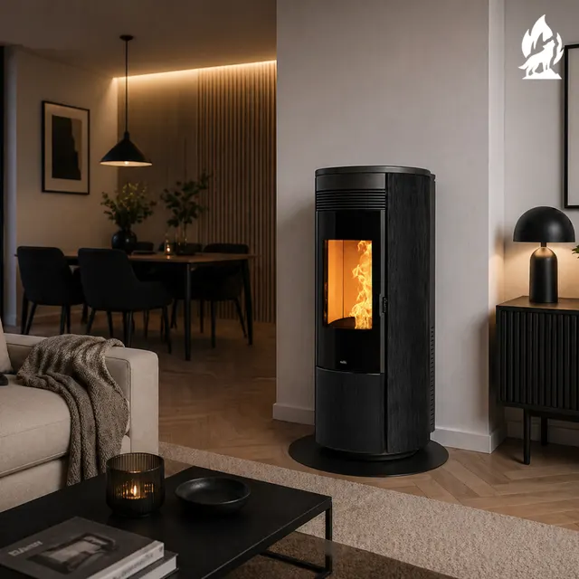 Pellet stove Nobis A11/13 Round V Glass wenge