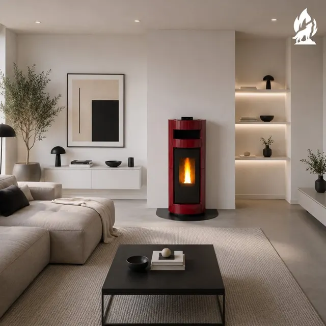 Pellet stove Thermorossi Chic Supreme Natural Plus Maiolica bordo