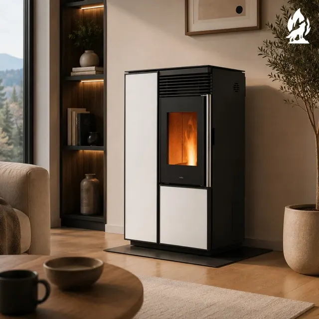 Pellet stove Nobis A10 Light Coax gres white