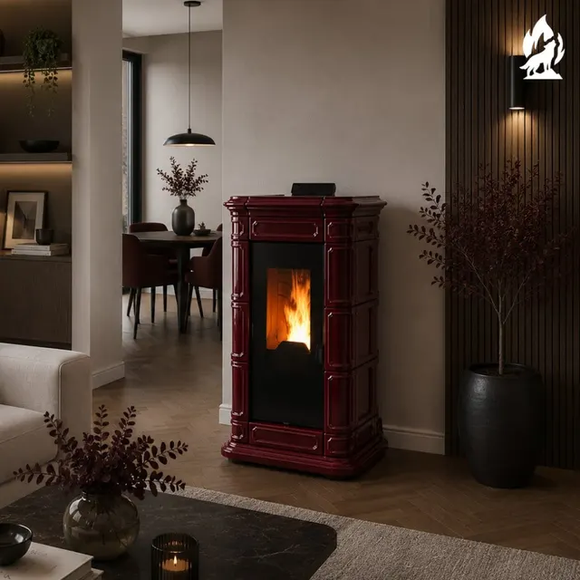 Pellet stove Thermorossi Saint Moritz Supreme Natural Plus Maiolica bordo