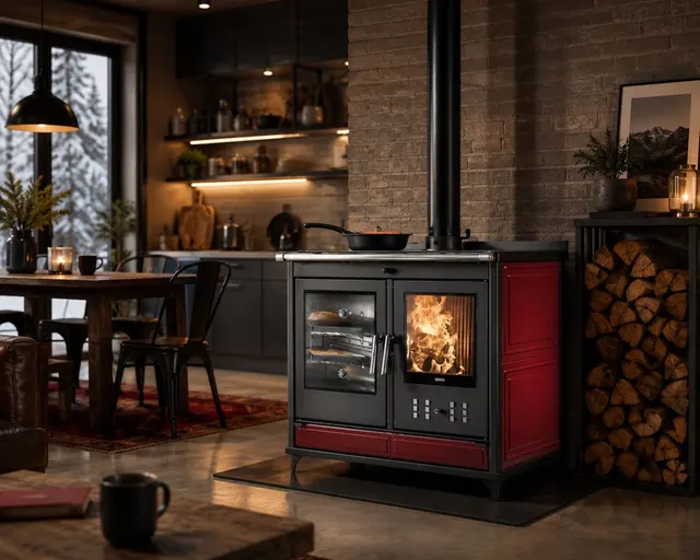 Wood-burning cooker Klover Star 90 Maiolica bordo