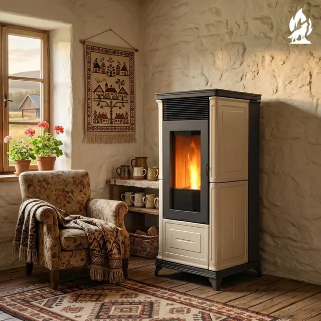 Pellet stove Nobis A9/10 Classic Plus V Maiolica hazelnut