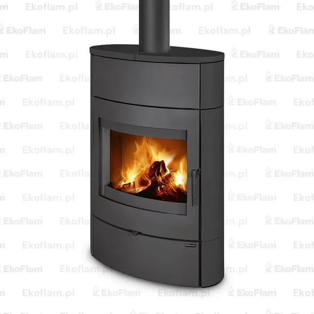 Kominek na drewno Romotop Navia H ceramika  49400 czarny matowy