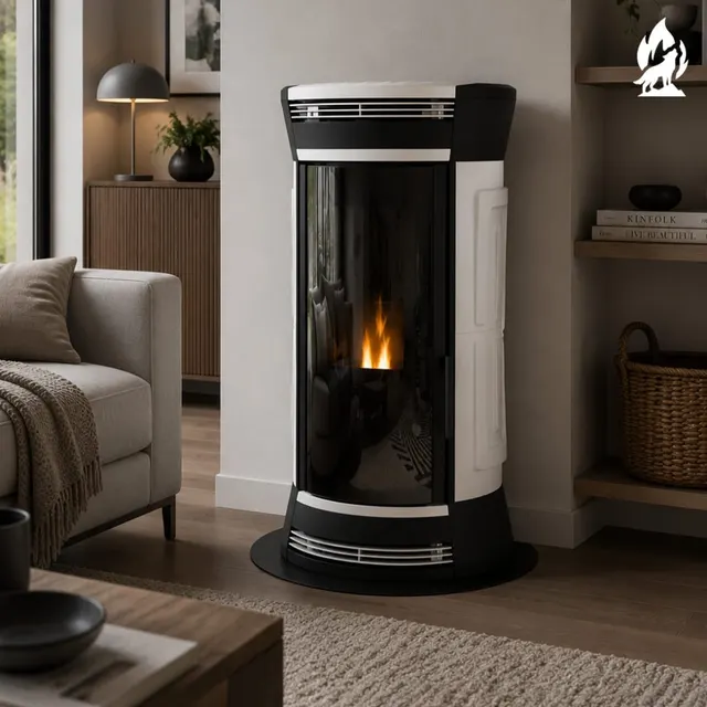Wood-burning stove Moretti Design Clessidra Wood white