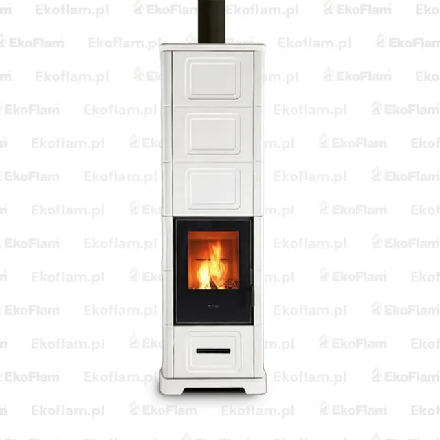 Kominek na drewno Piazzetta E928 C-H w białej ceramice
