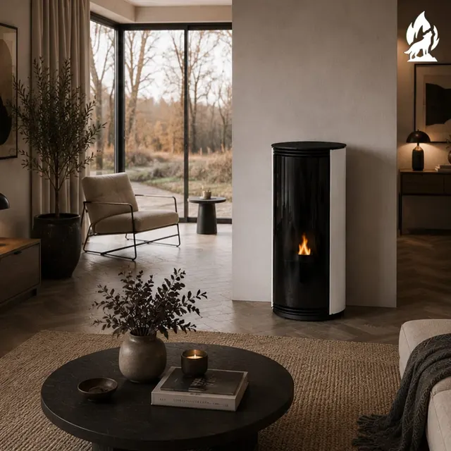 Pellet stove Moretti Design Trifolium Air glass white
