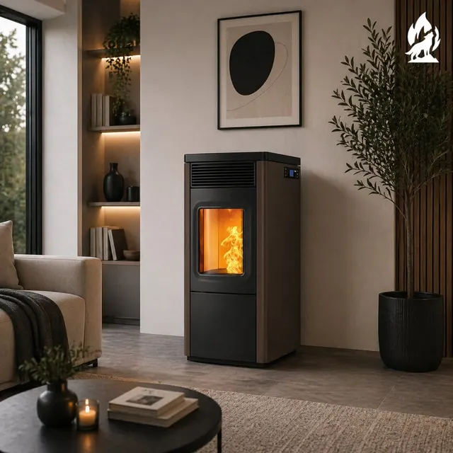 Pellet stove Nobis 6/9 N70 V steel bronze