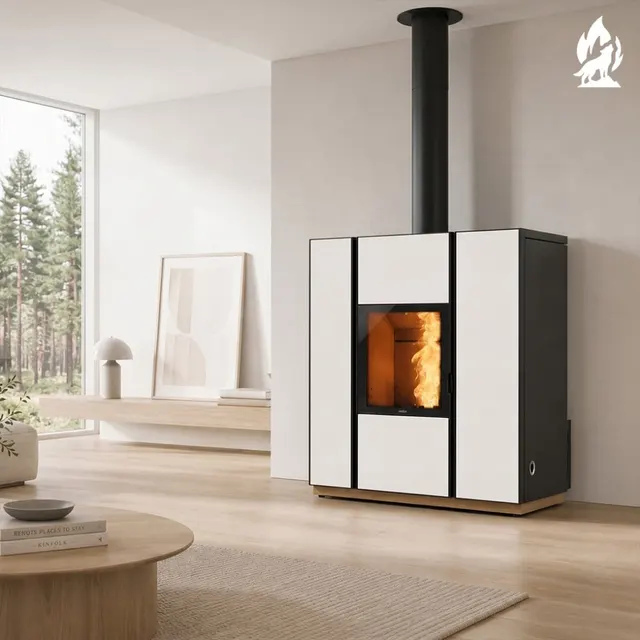 Hybrid stove Nobis Unica 10 V gres white