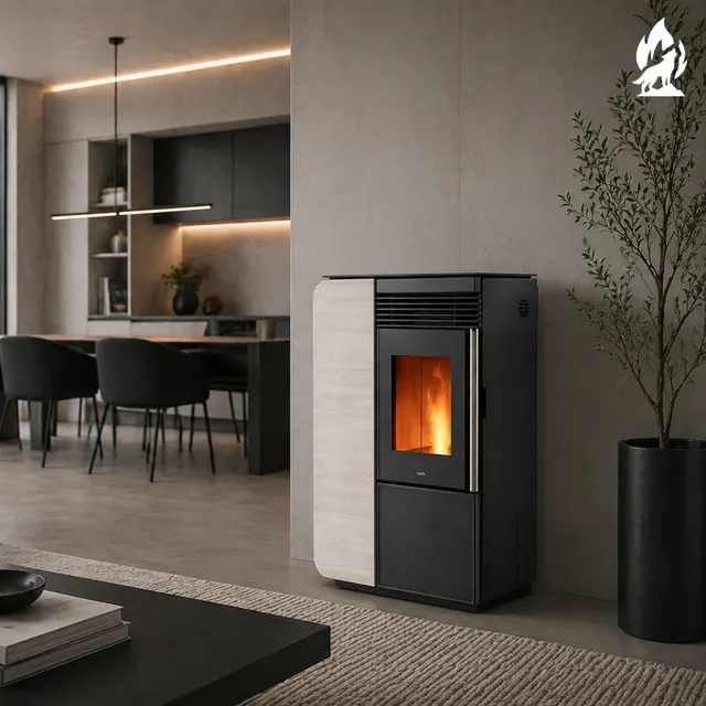 Pellet stove Nobis A10 Light Style Coax wood black