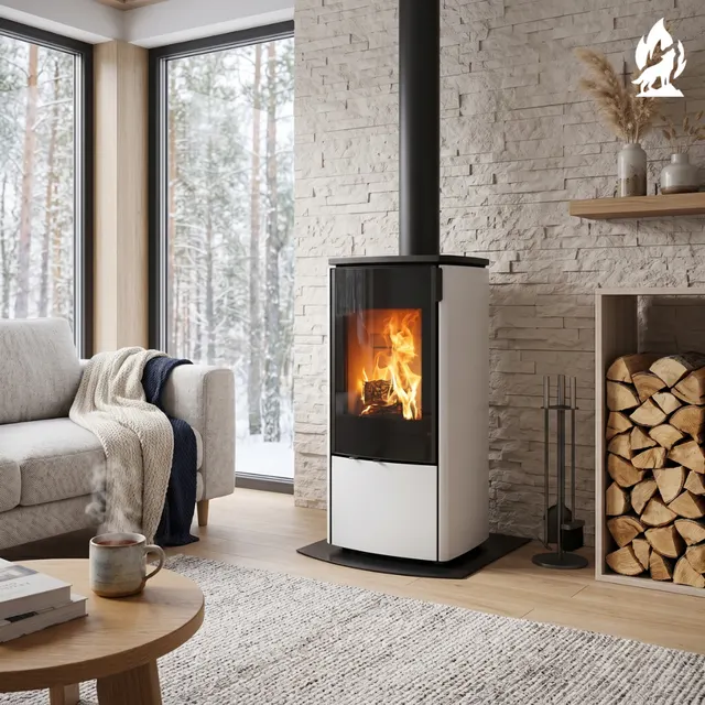 Wood-burning stove Nobis 8/10 Zenith 600 steel white