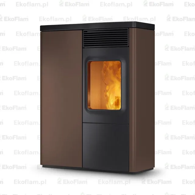 Pellet stove Nobis 6/9 N70 Slim Coax V steel bronze