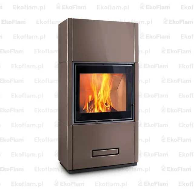Kominek na drewno Piazzetta Berna MC 65/60 w ceramice brązowej