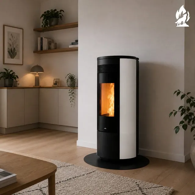 Pellet stove Nobis H14/17 Shape Round steel white