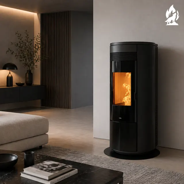 Pellet stove Nobis A11/13 Round V Glass black