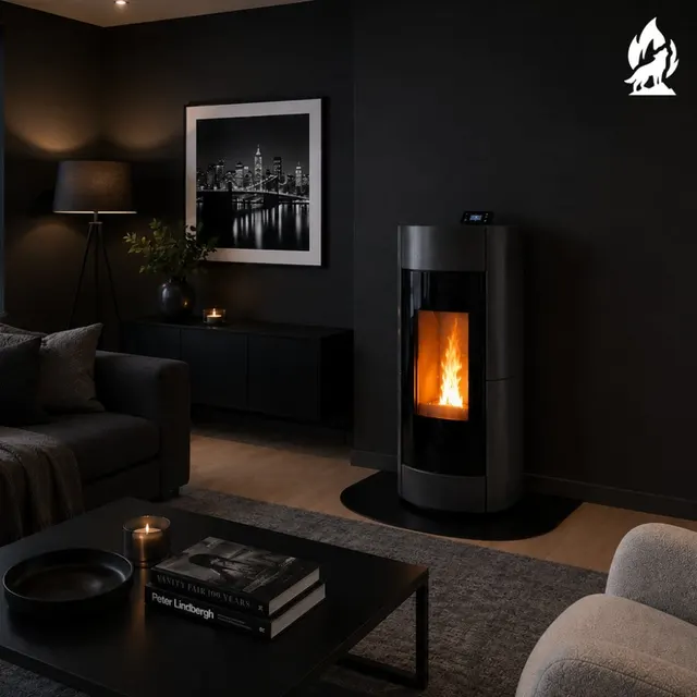 Pellet stove Thermorossi Chic Supreme Idra Maiolica black