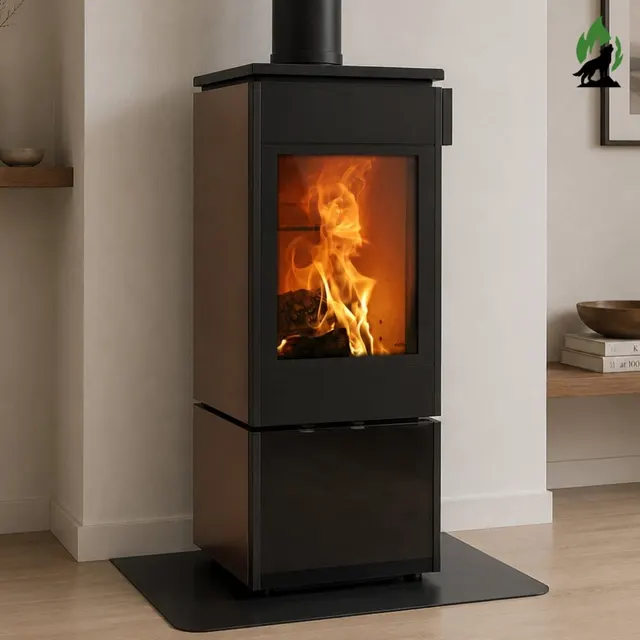 Wood-burning stove Nobis 8/10 Flat 300 steel bronze