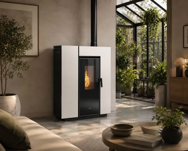 Pellet stove Klover Klin 80 Air steel avorio