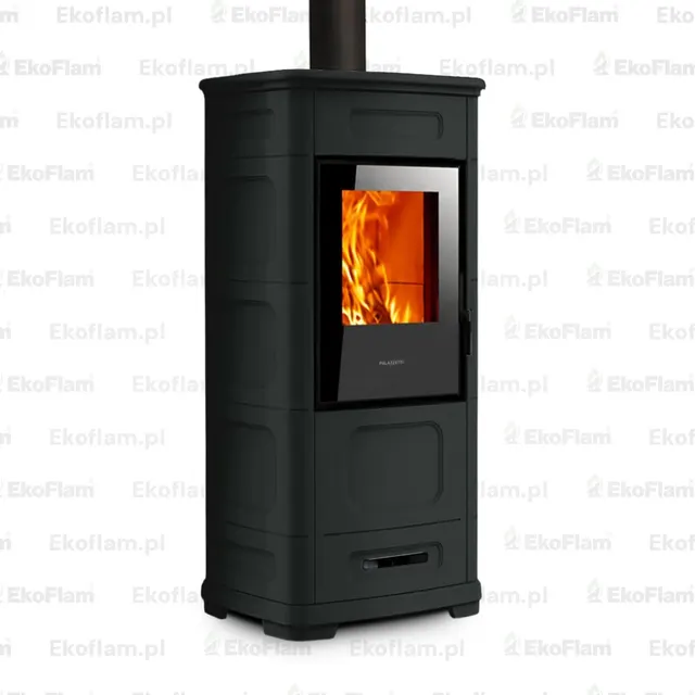 Hybrydowy kominek Piazzetta E228 C w czarnej ceramice