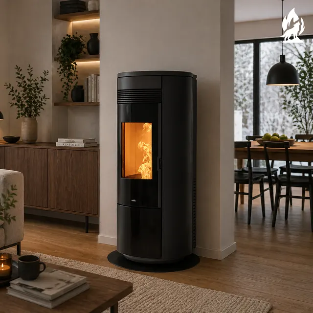 Pellet stove Nobis A11/13 Round V Glass black