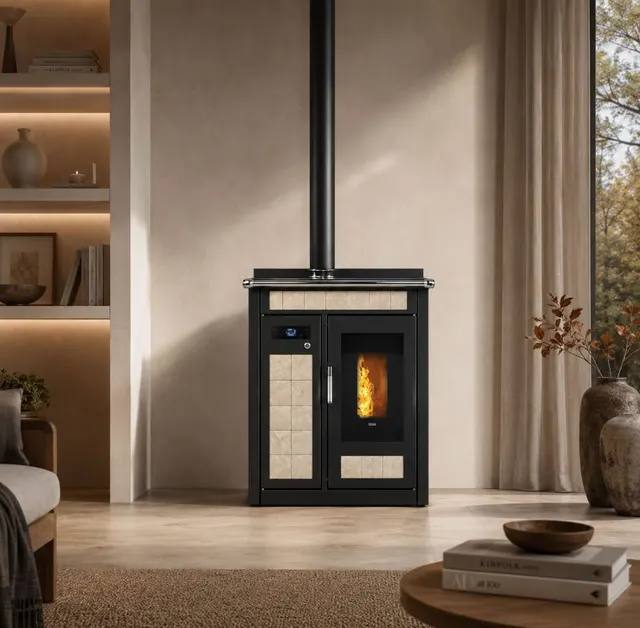 Pellet cooker Klover Smart 80 Plus Maiolica forum beige