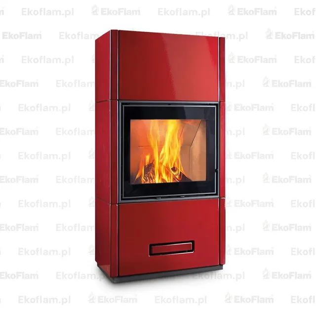 Kominek na drewno Piazzetta Berna Wood MC 65/60 w ceramice bordowej