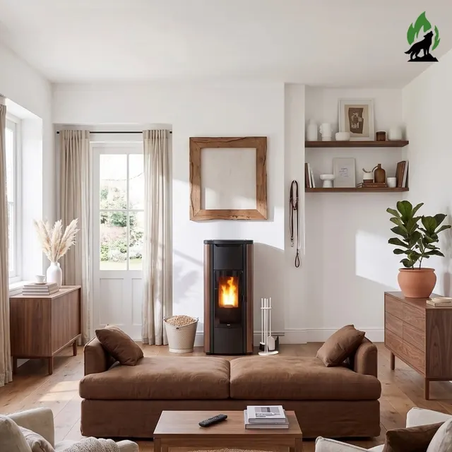 Pellet stove Nobis H20/25 Shape steel bronze