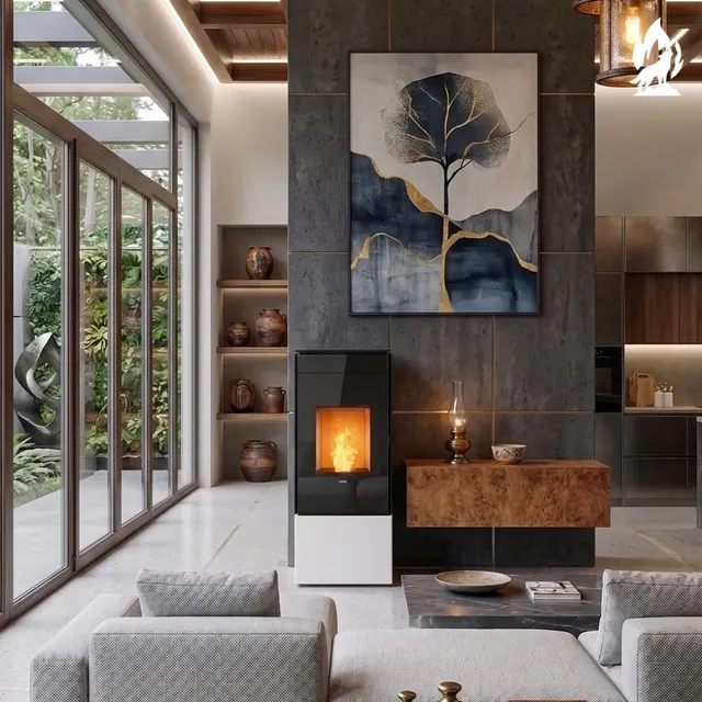 Pellet stove Nobis A8/10 Quadra V gres white