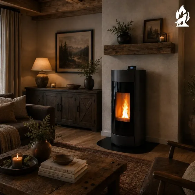Pellet stove Thermorossi Chic Supreme Idra Maiolica black