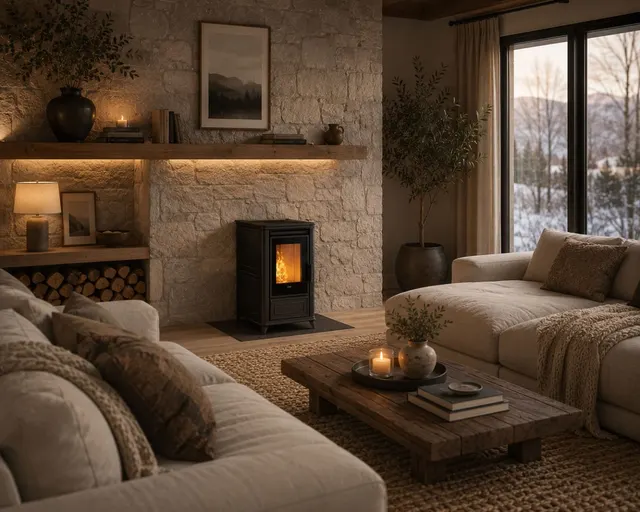 Pellet stove Klover Miss Air Maiolica black