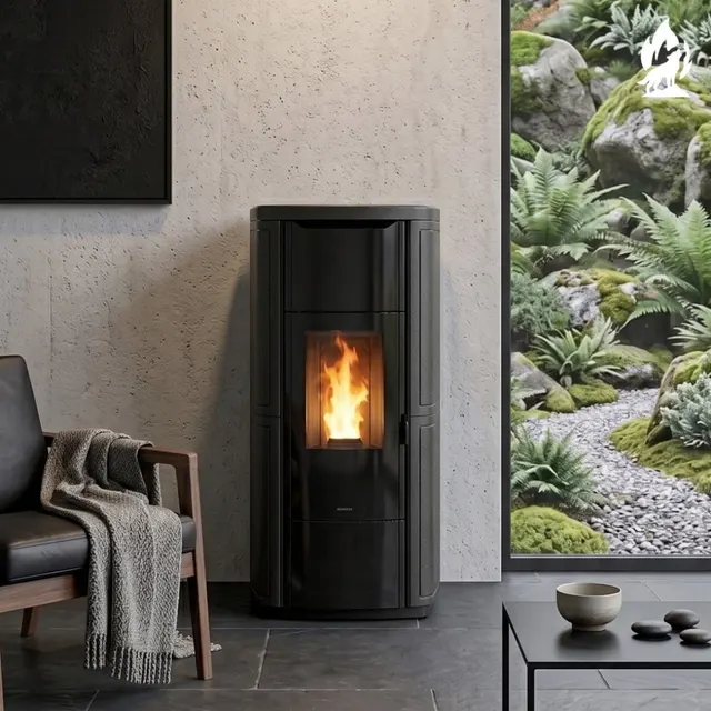 Kominek na pellet Nobis H20/25 Shape w czarnej ceramice