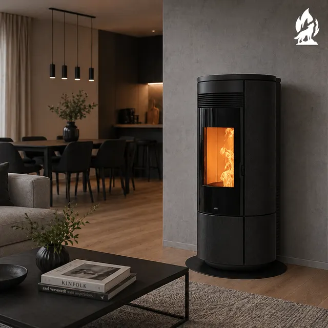 Pellet stove Nobis A11/13 Round V Glass carbon