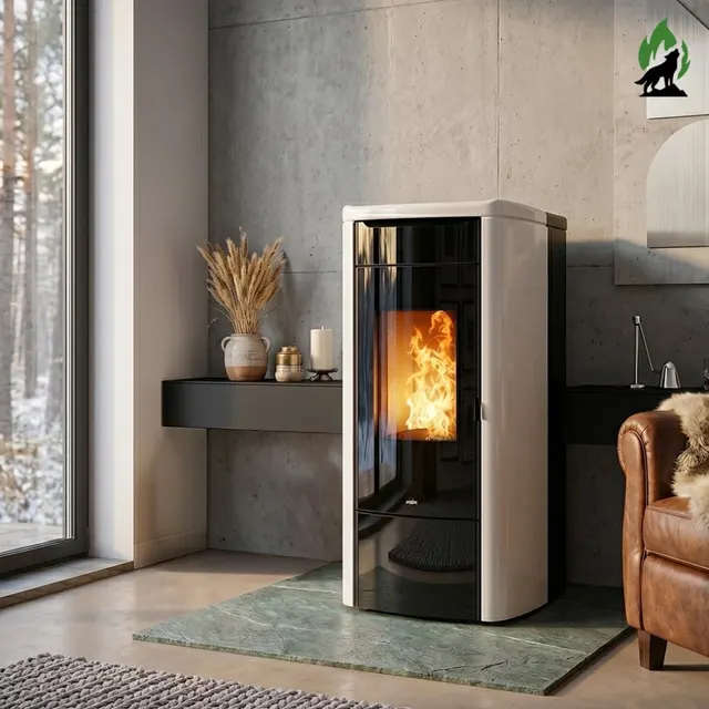 Pellet stove Nobis H14/17 Shape steel white