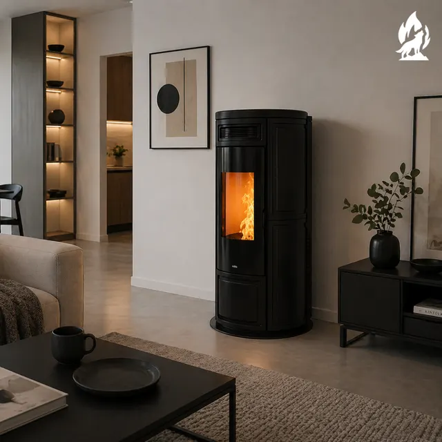 Pellet stove Nobis A8/10 Round V Maiolica black