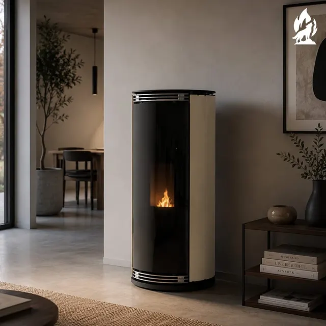 Pellet stove Moretti Design Globe Glass Relax 9 beige