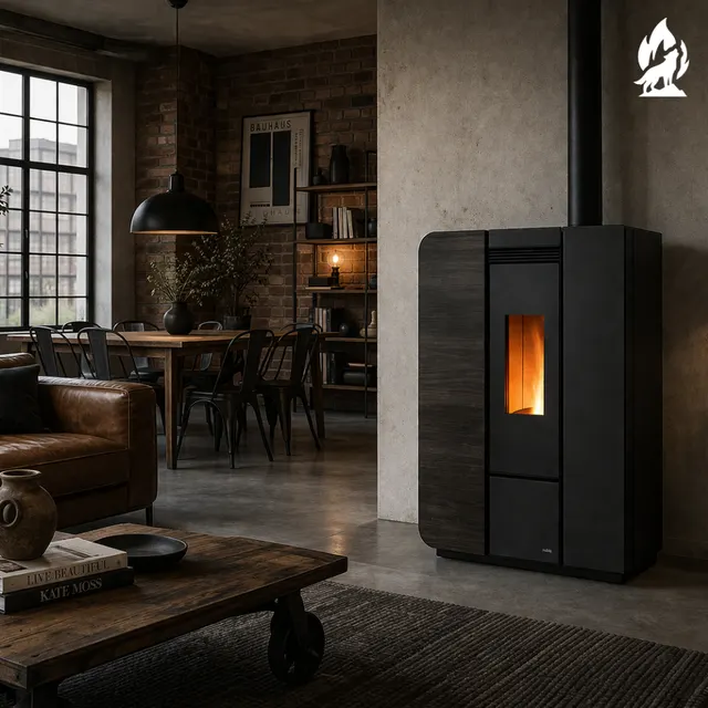 Pellet stove H17 Light wood black